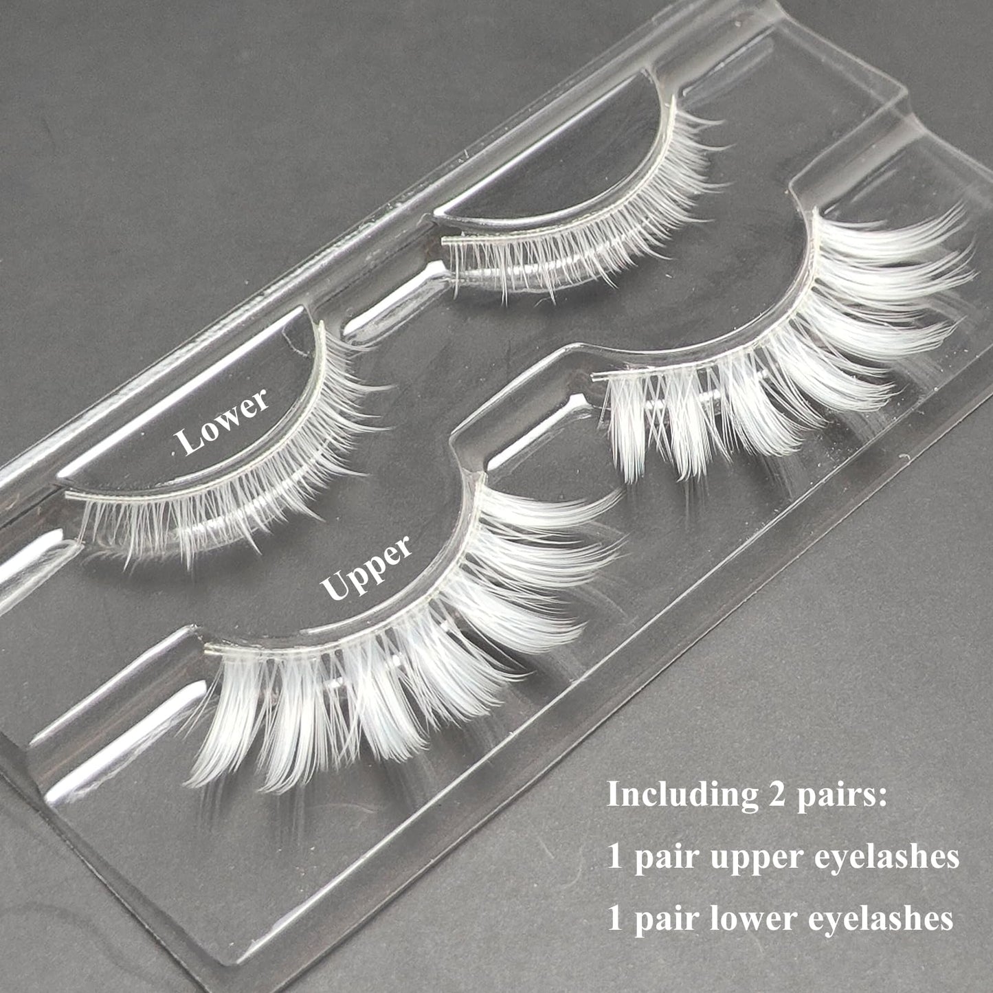 Luwigs White False Eyelashes Cosplay Halloween White Lashes Extension Tools Reusable Natural Looking Anime Makeup Masquerade Party Beauty & Personal Care Luwigs