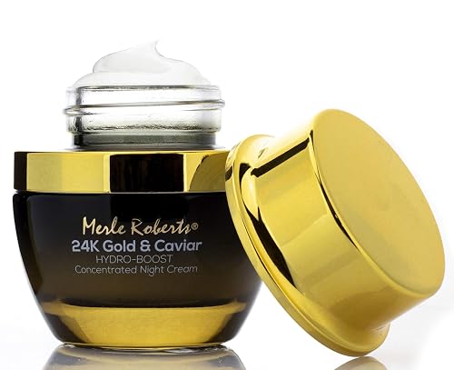 Merle Roberts 24k Gold and Caviar Concentrated Night Cream Intensely Hydrating Anti-Aging Night Cream for Face Reduces Wrinkles, Fine Lines Beauty & Personal Care Merle Roberts