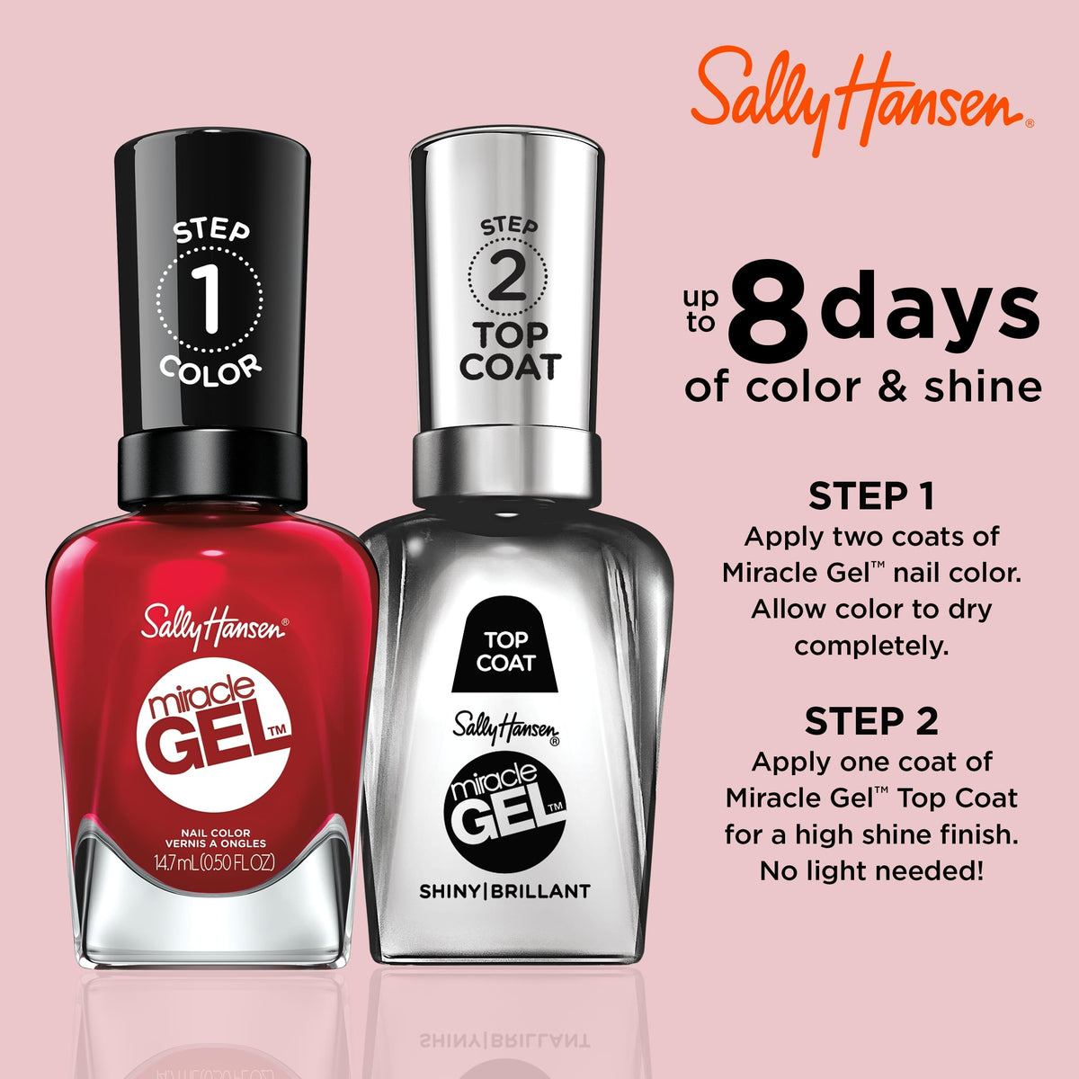 Sally Hansen Miracle Gel Salon Quality Nail Polish | Gel-Like Formula, Two-Step System, No UV Light Needed, Long Lasting | Opaque, Glossy | 449 Beauty & Personal Care Sally Hansen