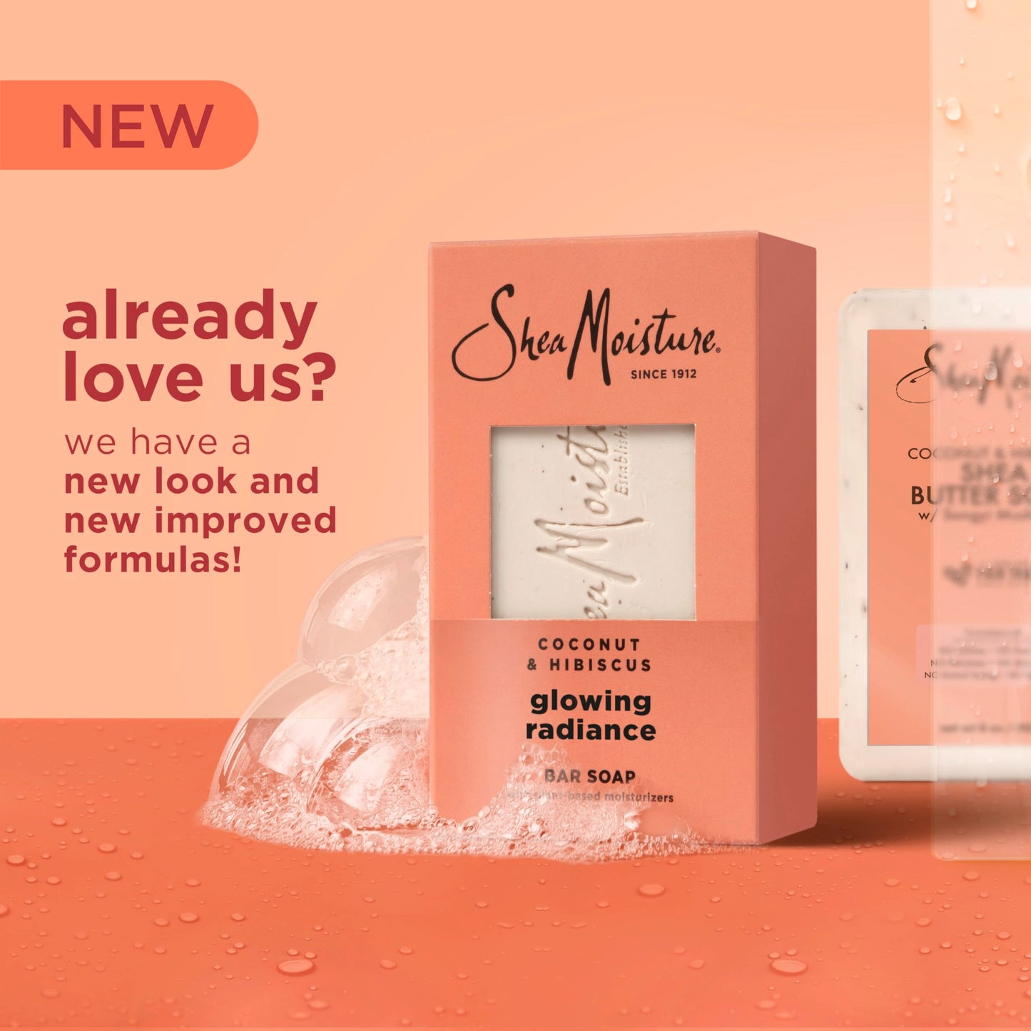 SheaMoisture Bar Soap Coconut and Hibiscus 4 Count Glowing Radiance Glowing Radiance bar soap with 24h shea moisture nutrients for Healthy, Glowing Beauty & Personal Care Shea Moisture