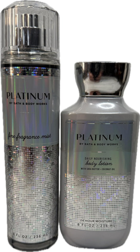 Bath & Body Works Womens Platinum Body Lotion and Spray 2 Piece Set Beauty and Personal Care Bath & Body Works