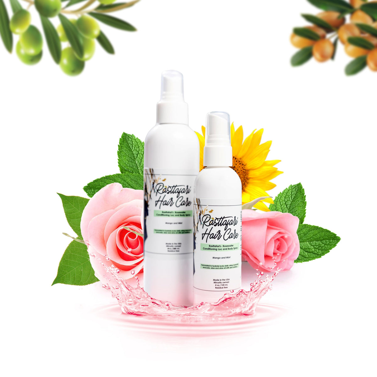 Rastta Locs Rosewater and Mint Conditioning Loc and Body Refreshing Spray for Type 4 hair, Braids, Organic, Vegan Hair Moisturizer, Dreadlock Spray Beauty & Personal Care Rasttafari Hair Care