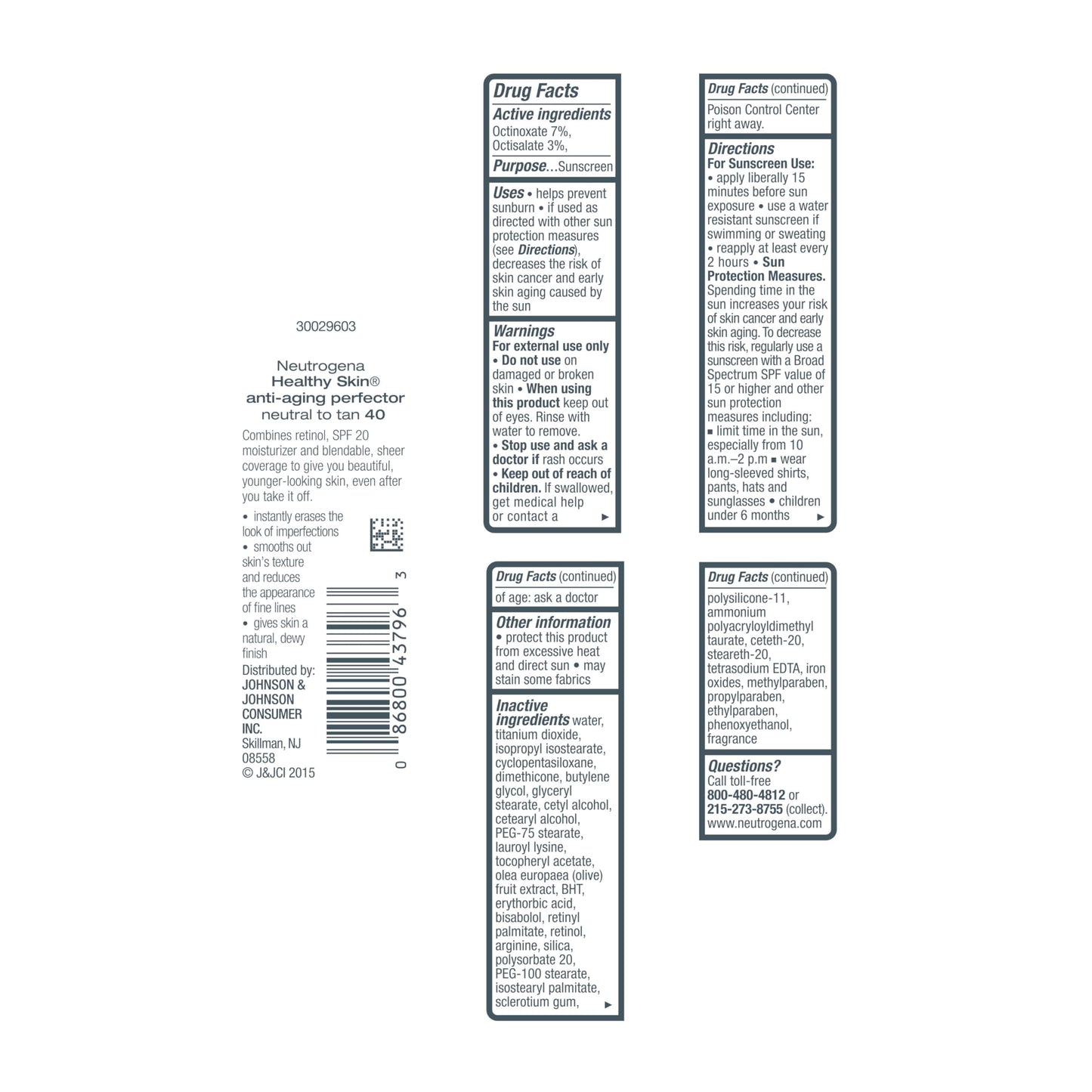 Neutrogena Healthy Skin Anti-Aging Perfector - with Retinol, Tinted Moisturizer with SPF 20 & Sheer Coverage that Smooths Skin Texture & Reduces the Beauty & Personal Care Neutrogena