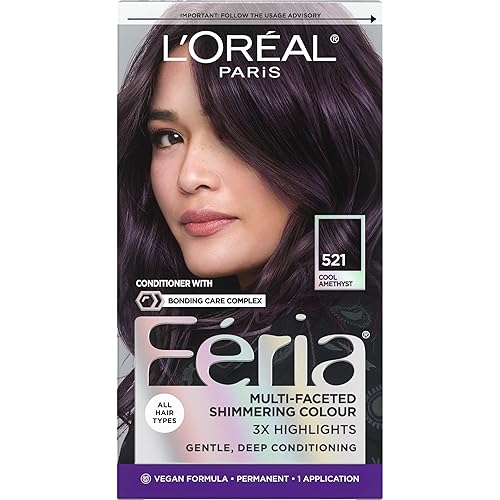 L’Oreal Paris Feria Multi-Faceted Shimmering Permanent Hair Color, 521 Cool Amethyst, Pack of 1 Hair Dye Kit Beauty & Personal Care L'Oreal Paris