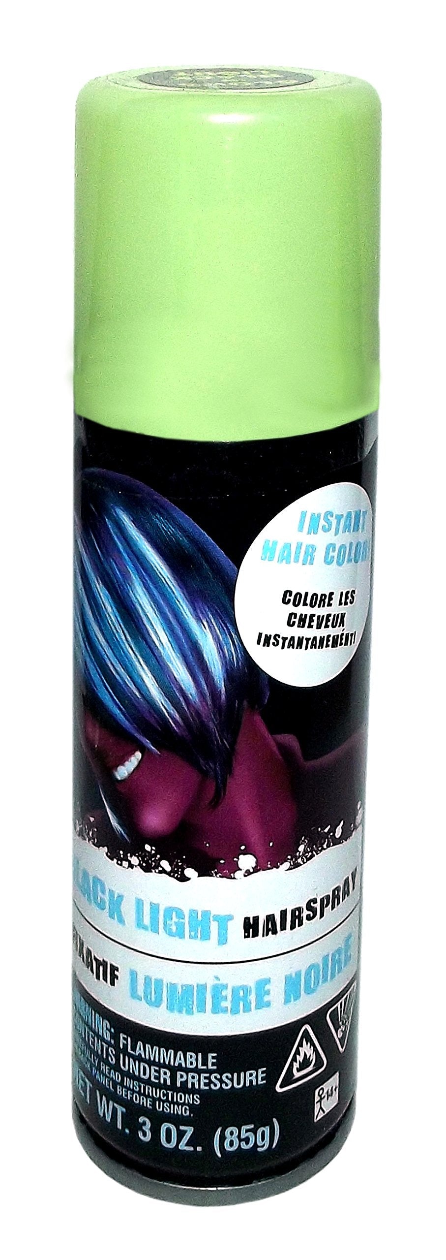 Stunning Black Light Hair Spray Color - 3 oz. (1 Count) - Instantly Transforms Your Look, Ideal for Parties & Cosplay Beauty & Personal Care Amscan