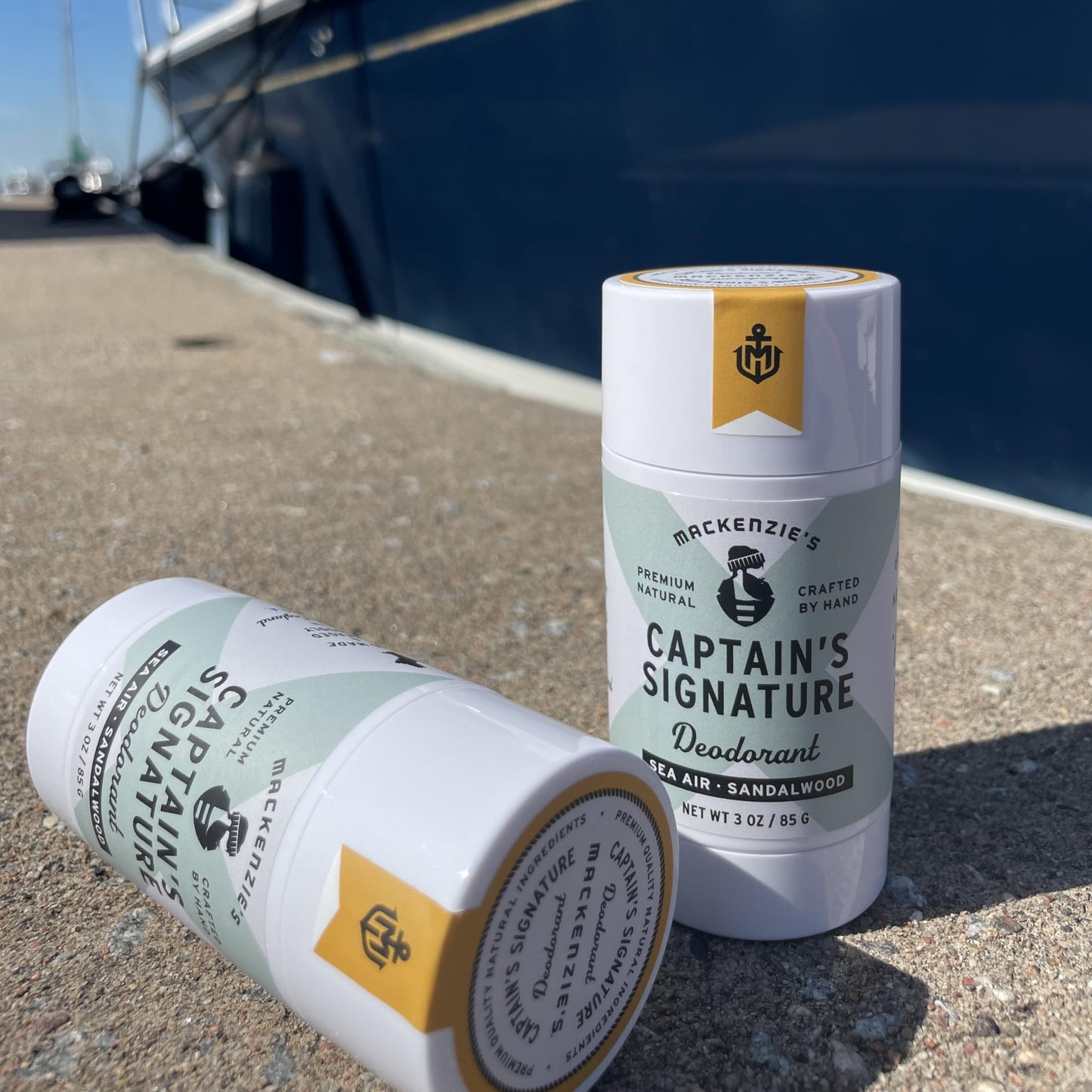 MacKenzie's Captain's Signature Deodorant - Gifts for Fisherman - Gifts for Men - Aluminum Free - Natural Deodorant - Sea Air & Sandalwood Scented - 3 Beauty and Personal Care MACKENZIE'S