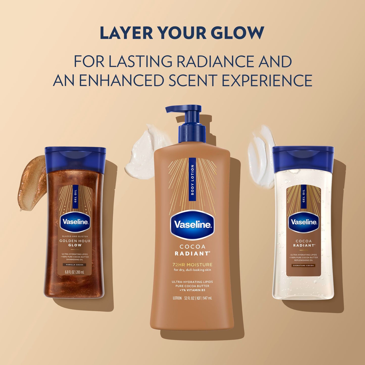 Vaseline Intensive Care Body Lotion Cocoa Radiant for Dry Skin Lotion Made with Ultra-Hydrating Lipids and Pure Cocoa Butter for a Long-Lasting Beauty & Personal Care Vaseline