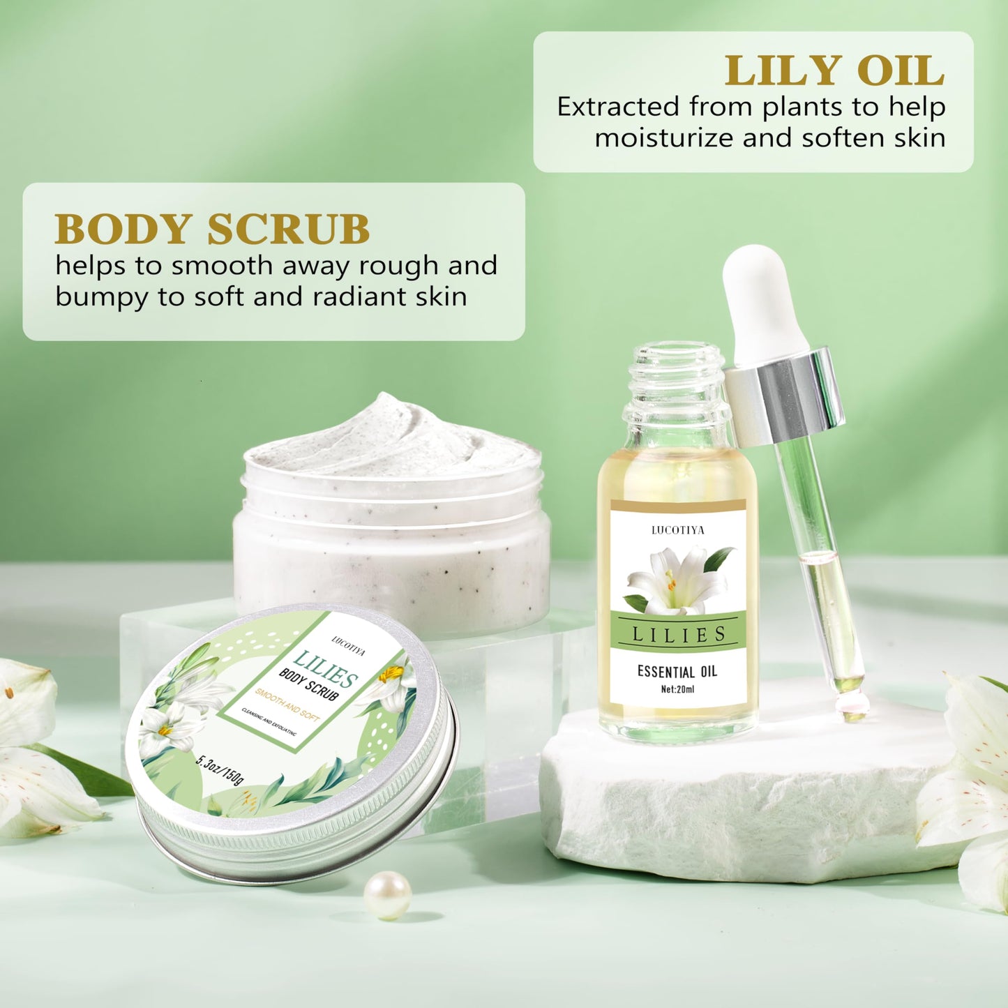 Gifts for Women, Birthday Gifts for Women, Lilies Self Care Set,Christmas Mothers Day Relaxing Spa Basket for Mom, Grandma, Girlfriend, Sister Beauty and Personal Care LUCOTIYA