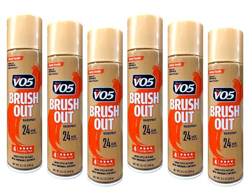 Alberto VO5 Crystal Clear Brush Out Hair Spray - Volumizing Hair Spray for Styling - Frizz and Humidity Control - Clear Formula - 8.5 oz - Pack of 6 Beauty & Personal Care VO5