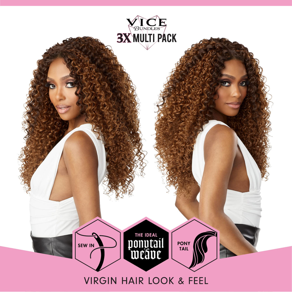 Sensationnel Vice Bundles Multi Weaving-Boho Curl,18 20 22 Inch, 613 BLONDE