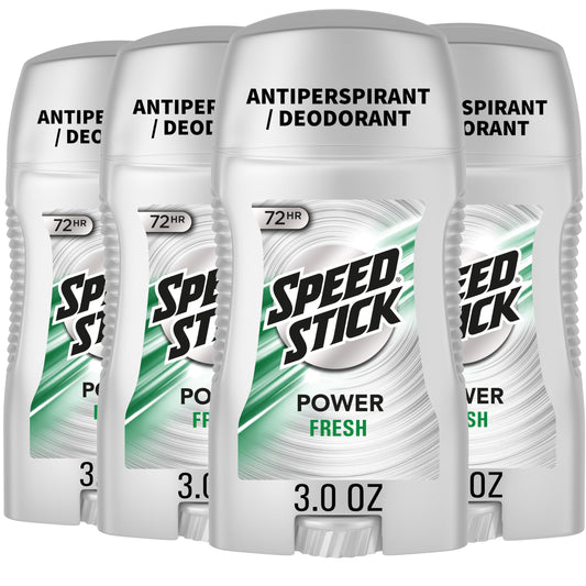 Speed Stick Power Antiperspirant Deodorant for Men, 72 HR Sweat & Odor Protection, Fresh Scent, 3.0 oz Stick (4 Pack) Beauty and Personal Care Speed Stick