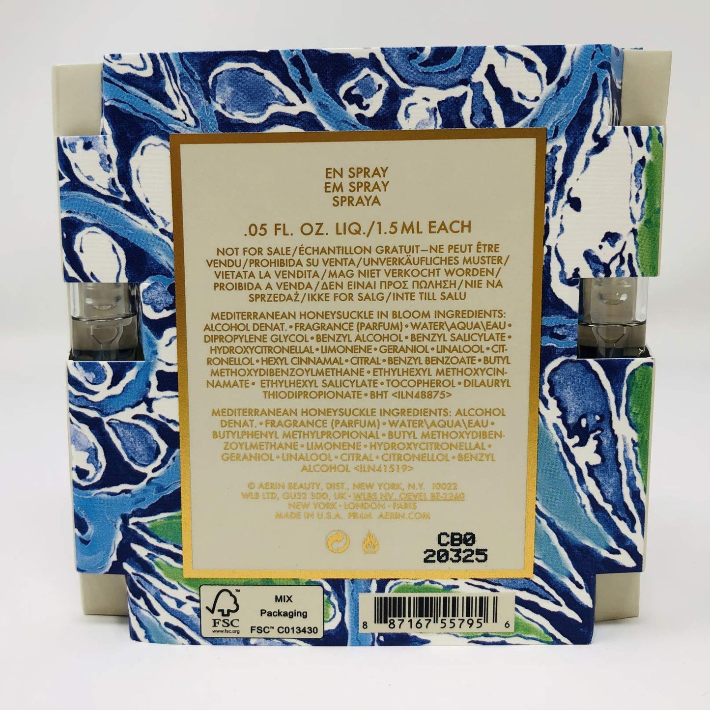 AERIN Mediterranean Honeysuckle & In Bloom Duo EDP Spray .05 oz each Beauty & Personal Care AERIN