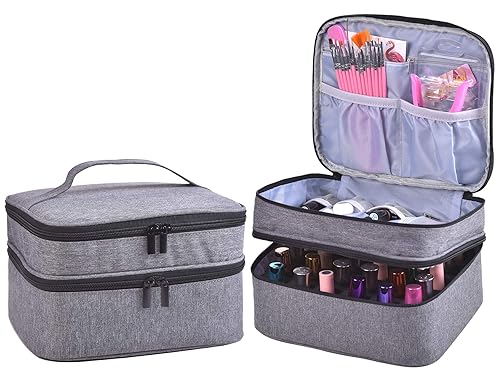 ZFZGFRCS Nail Polish Organizer- Holds 30 Bottles Nail Supply Organizers and Storage Double-layer Nail Bag Organzier Case Nail varnish Organizer Nail Beauty & Personal Care ZFZGFRCS