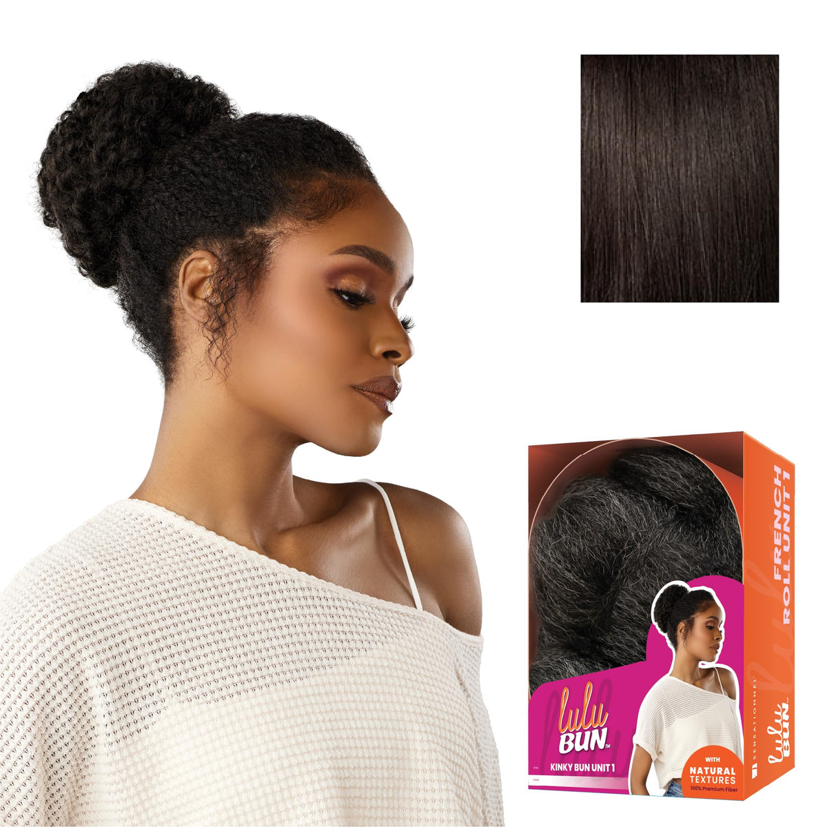 Sensationnel Lulubun Updo Hairextensions-Kinky Bun Unit 1,2 DARKBROWN