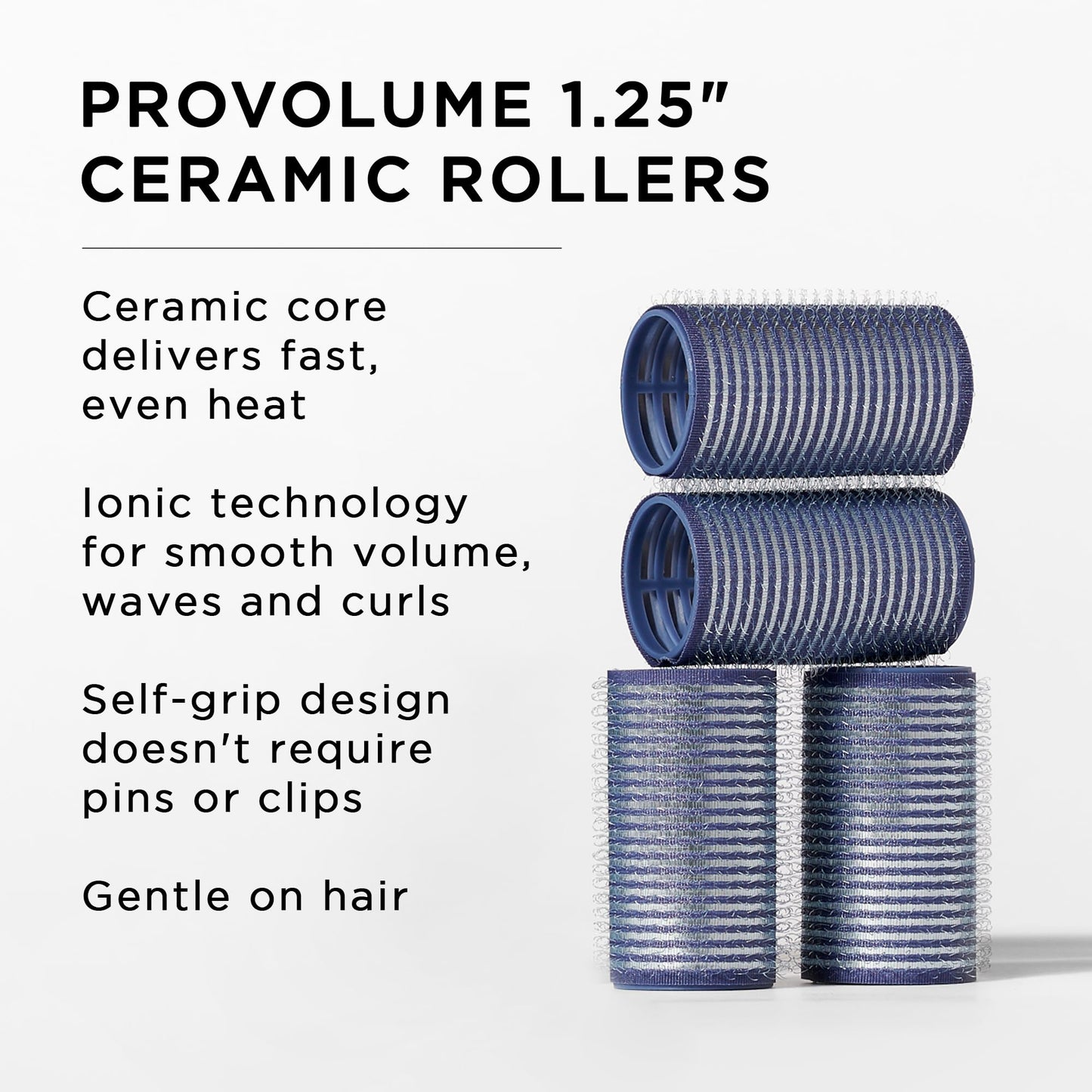 Fromm ProVolume 1.25" Self-Grip Ceramic Ionic Thermal Hair Rollers, 4 Count, Salon Quality Hair Curlers for Shorter or Medium Length Hair, Bangs Beauty and Personal Care Fromm