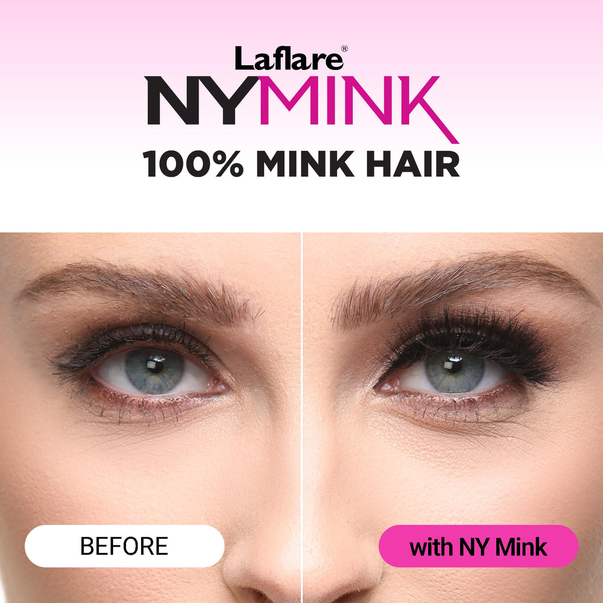 Laflare 3D NY Mink Eyelashes, 100% Real Mink Hair Lashes, Luxury Makeup, Natural, Light, Trendy, Variety, Reusable, Multi layered Real Mink Hair