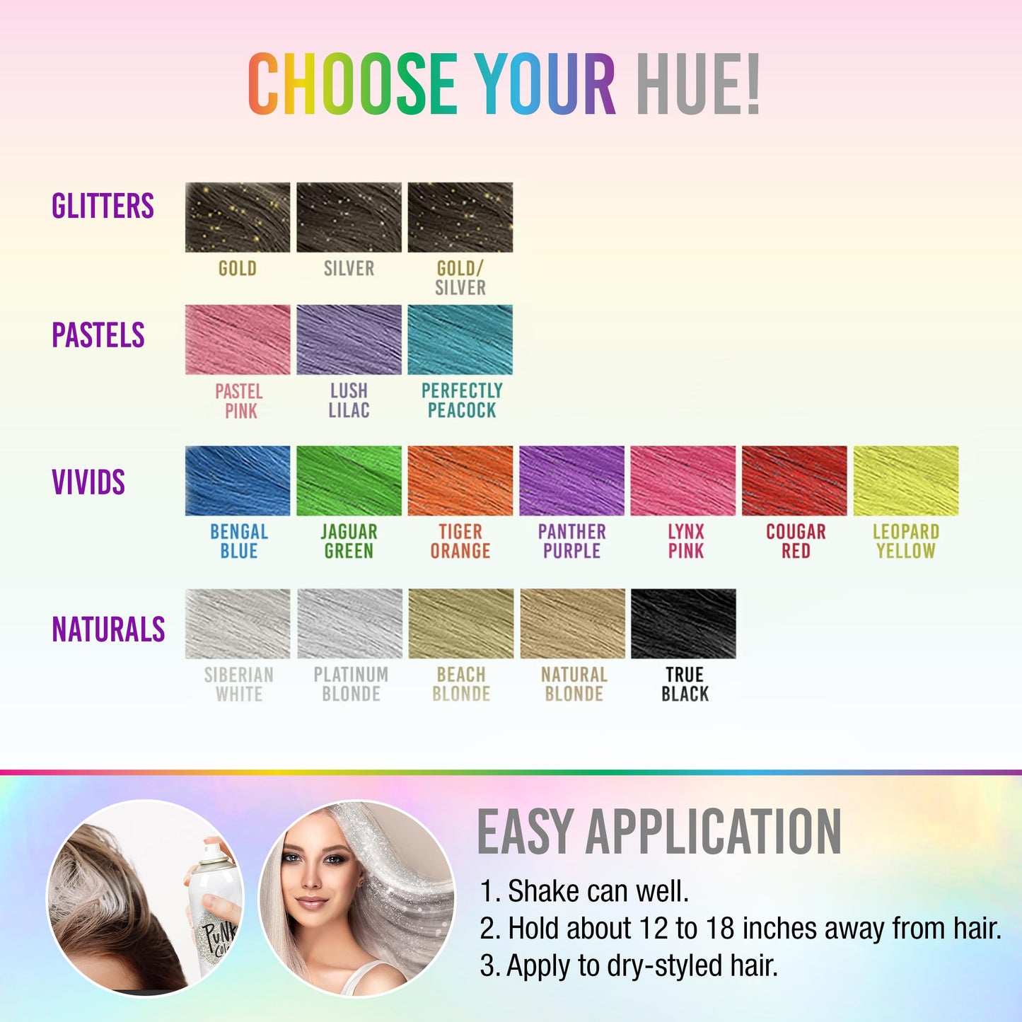 Punky Temporary Hair and Body Glitter Color Spray, Travel Spray, Lightweight, Adds Sparkly Shimmery Glow, Perfect to use On Hair, Skin Beauty & Personal Care Jerome Russell