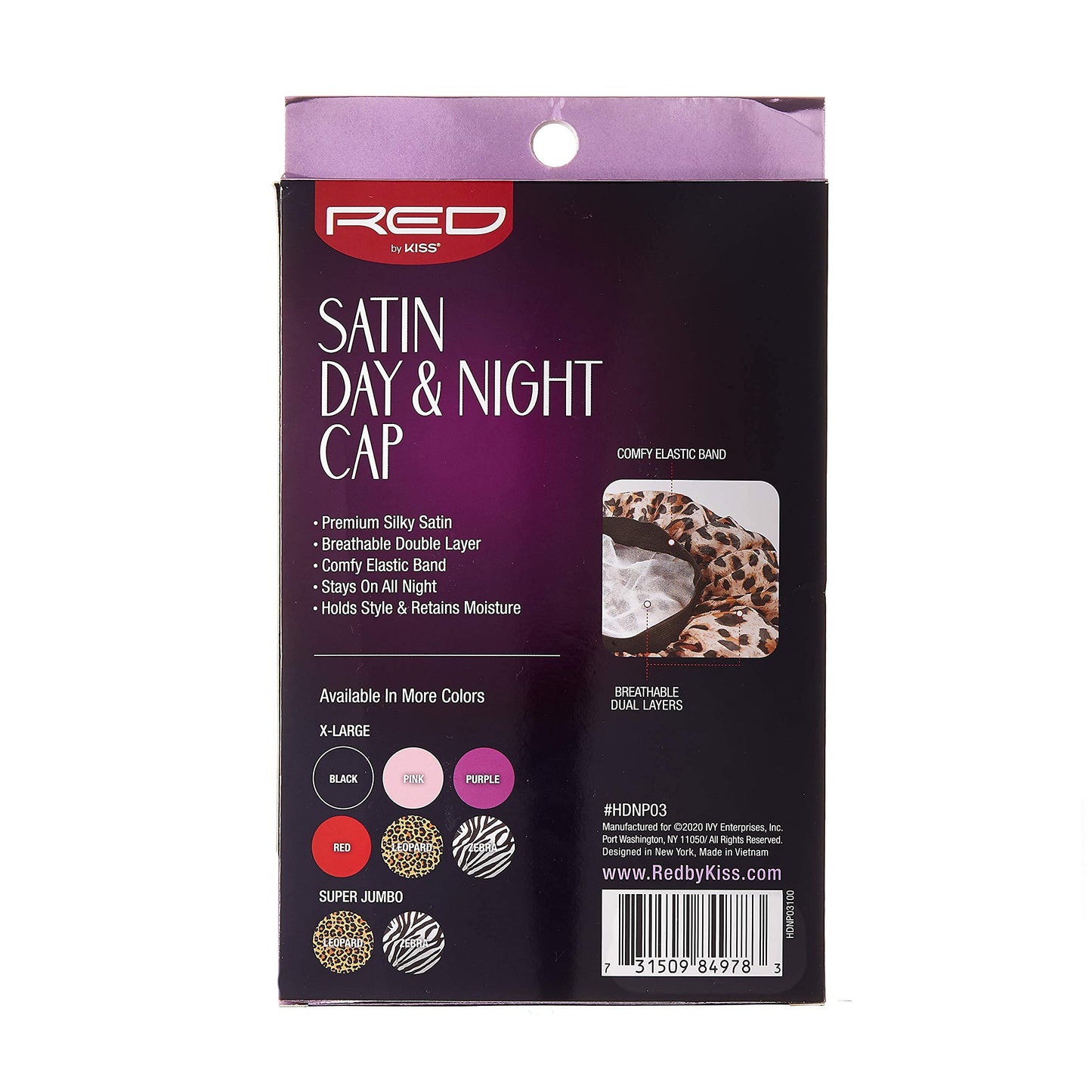 Red by Kiss Premium Quality Silky Satin Day & Night Cap Leopard Beauty and Personal Care Red by Kiss