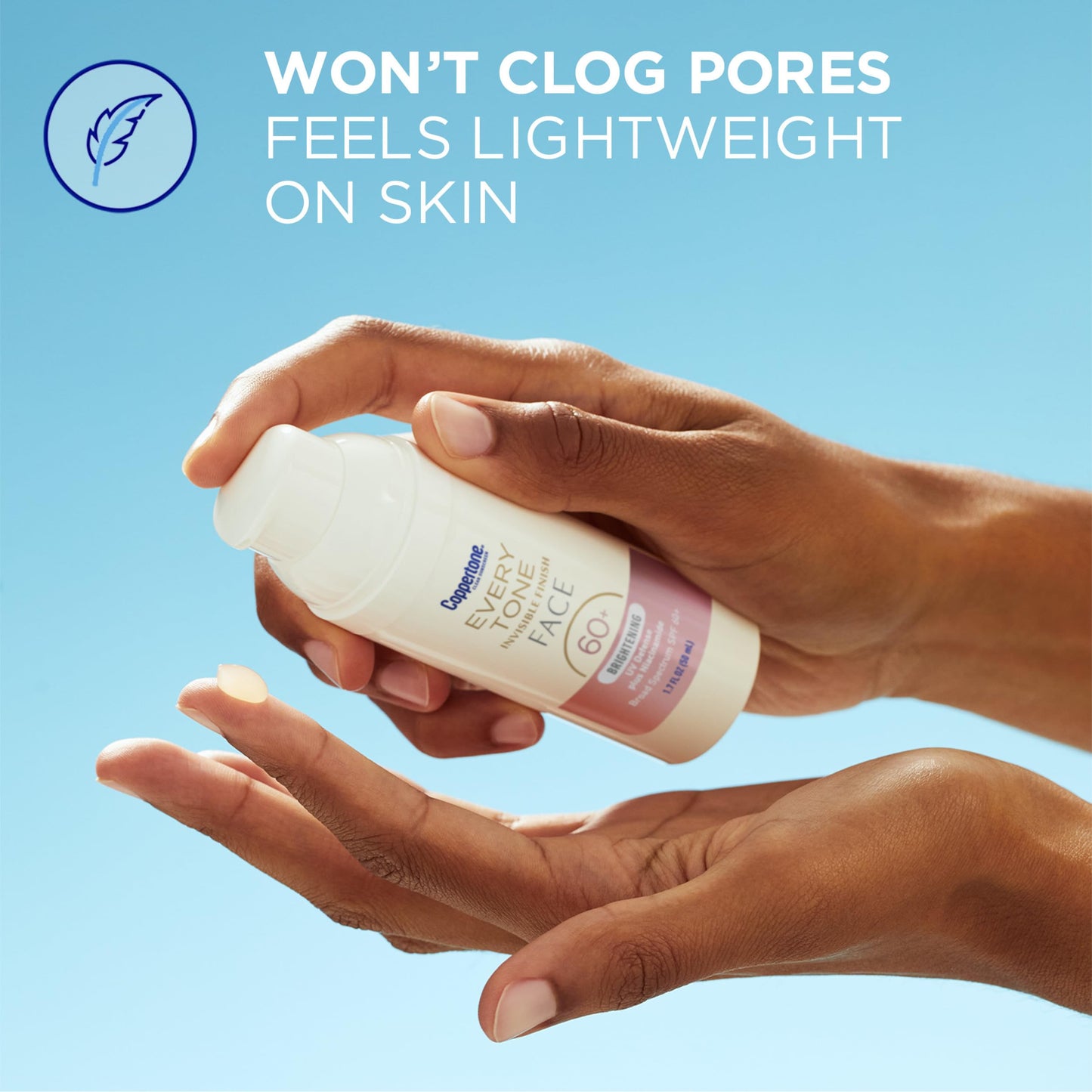 Coppertone Every Tone Invisible Finish Brightening UV Defense Face Sunscreen SPF 60+ with Niacinamide, Lightweight, Blends in Clear Sunscreen for All Beauty & Personal Care Coppertone