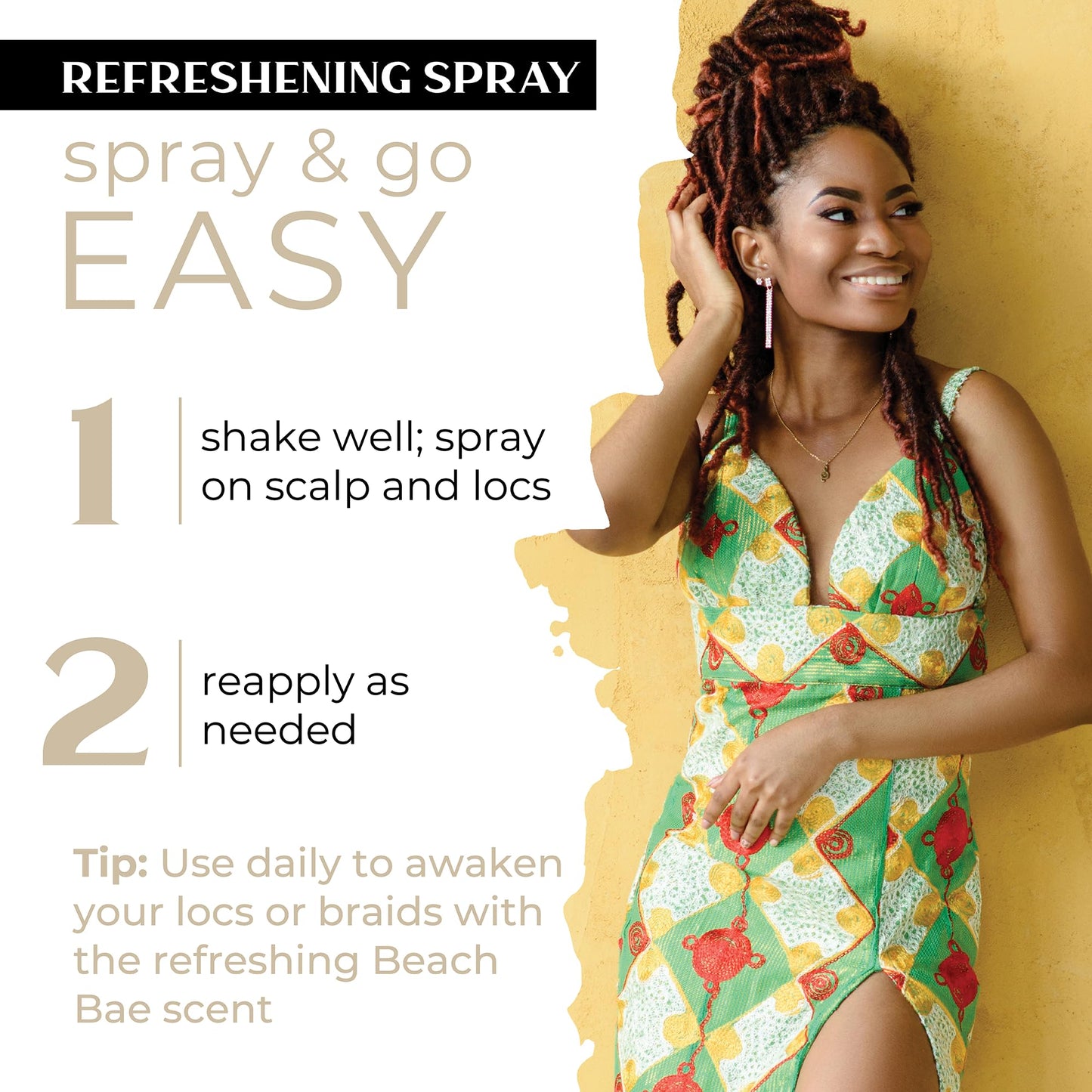 Dollylocks Refreshening Spray for Locs, Braids, Extensions, Dreadlocks | Coconut Lime | Plant-based, Residue-free, Sulfate-free | Refresh Moisturizing Beauty & Personal Care Dollylocks