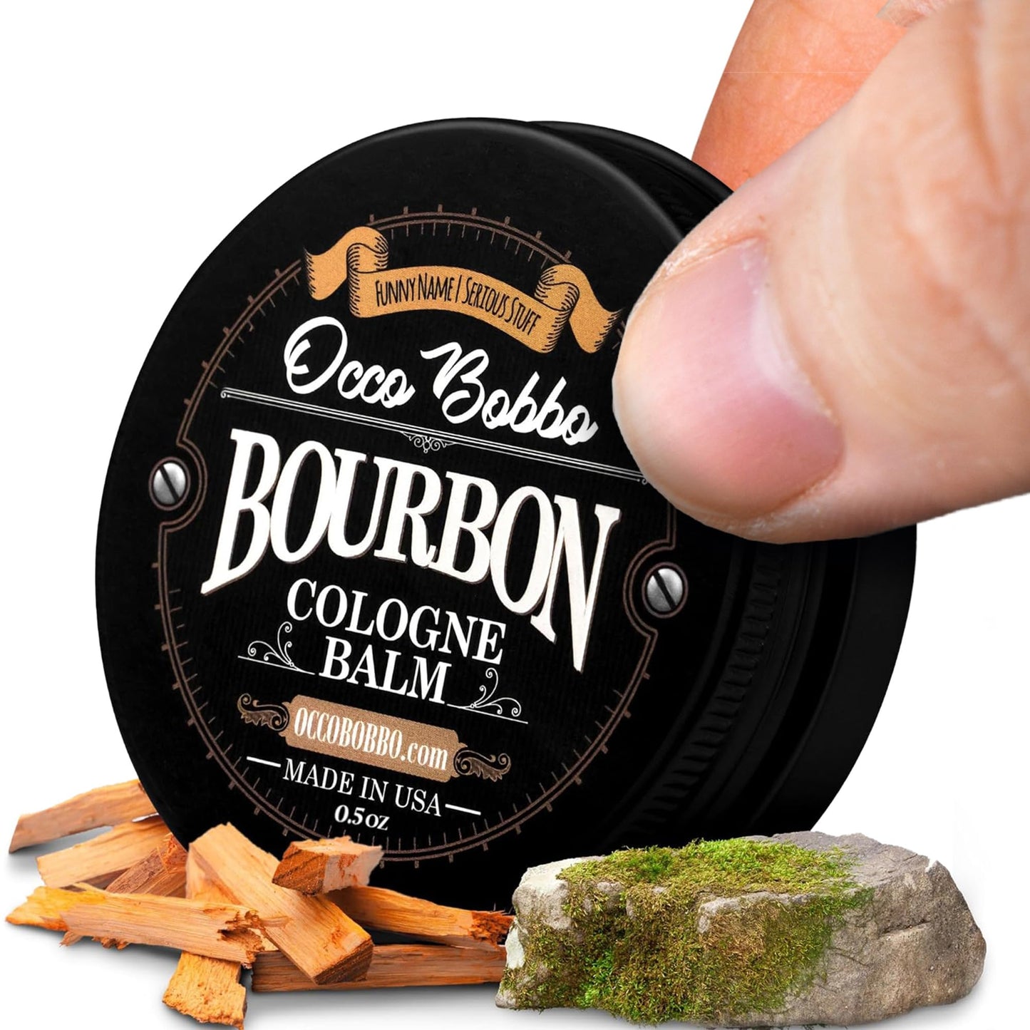 Handy Hound Occo Bobbo Solid Cologne for Men, Bourbon and Sandalwood Scent, .5 Ounce Concentrated Balm, Smooth Woody Oak Barrel Blend Beauty & Personal Care Handy Hound