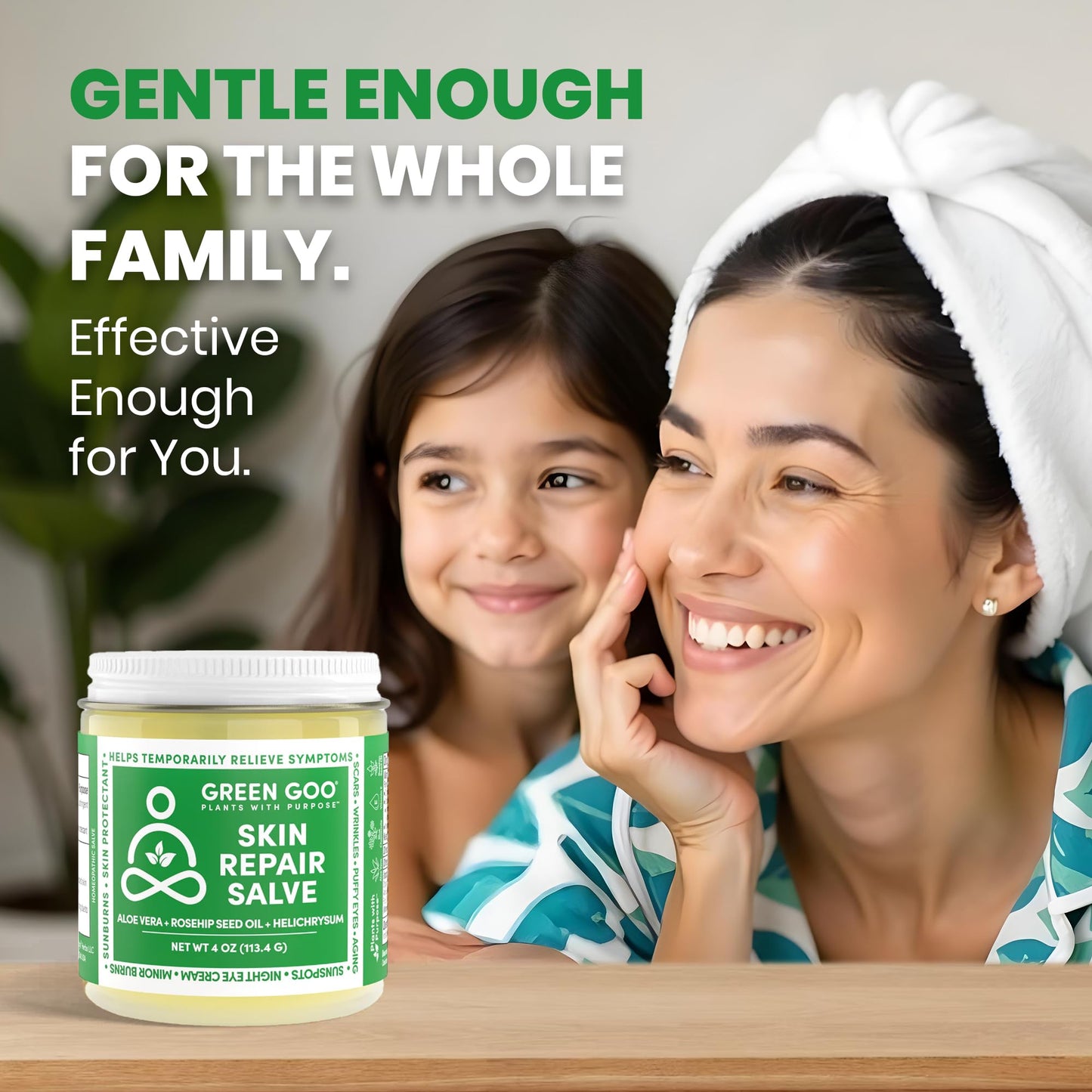 Green Goo Skin Repair Healing Salve, Natural Body & Face Moisturizer with Aloe Vera, Improves Skin's Appearance, Great for Scarring & Wrinkles, 4 Oz Beauty & Personal Care Green Goo
