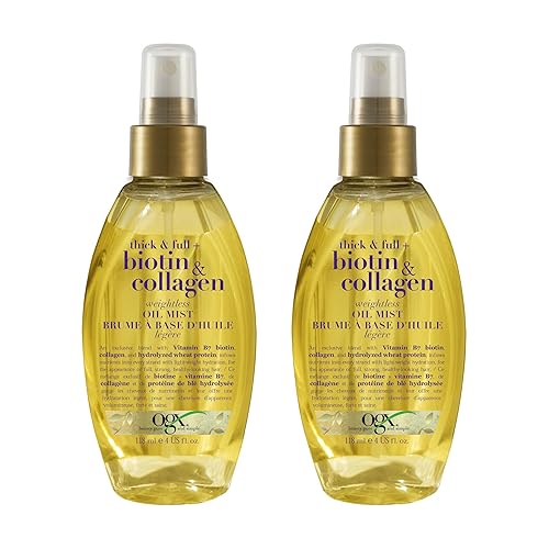 OGX Thick & Full Biotin & Collagen Weightless Oil Mist, 4 Fl Oz, 2 Pack Beauty & Personal Care OGX
