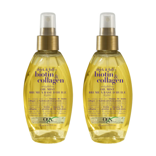 OGX Thick & Full Biotin & Collagen Weightless Oil Mist, 4 Fl Oz, 2 Pack Beauty & Personal Care OGX