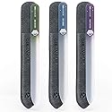 GERMANIKURE Czech Crystal Glass Nail File 3 Pack in Suede Sleeves - Professional Manicure & Pedicure Products for Smooth Easy Shaping of Natural Nails Beauty & Personal Care GERmanikure