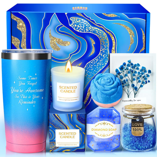 Gifts for Women, Luxury Birthday Gifts for Mom Sister Girlfriend Grandma Bestie Daughter Her, Self Care Relaxing Spa Gift Basket, Care Package Beauty and Personal Care BodyRefresh