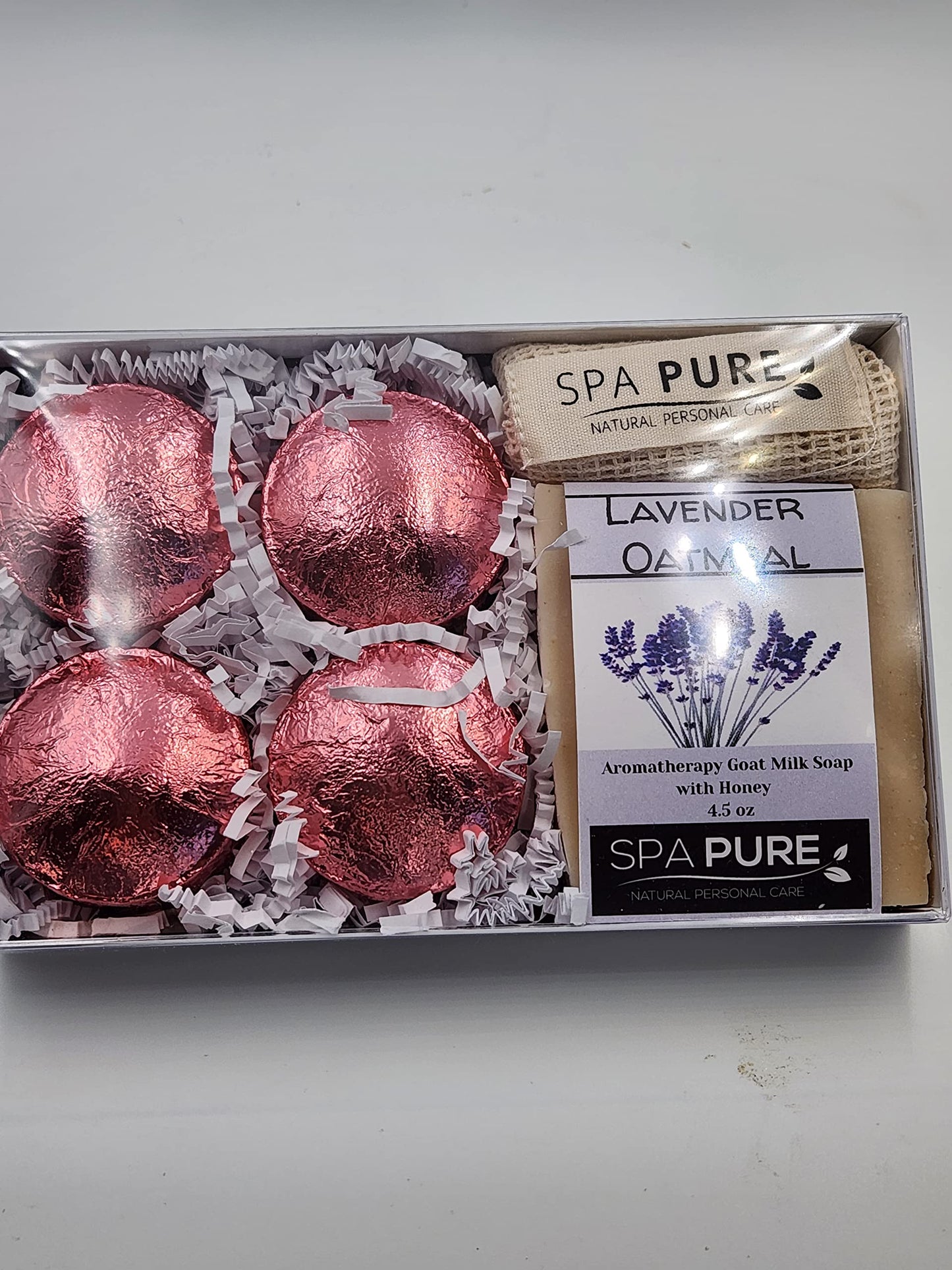 Spa Pure Aromatherapy Gift Set: Lavender Large Artisan soap, 4 Shower Steamers, made with plant based ingredients, essential oils, all natural Beauty and Personal Care Spa Pure