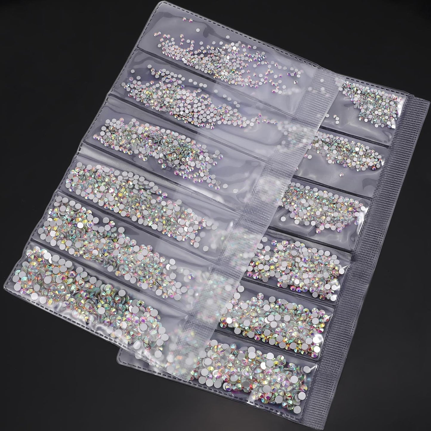 Bememo 3456 Pcs Crystals Diamond Rhinestones AB Clear Flat Back Round Gems Flatback Glass Mixed Size Crystals Gems for Crafts Clothes Shoes Makeup Beauty & Personal Care Bememo