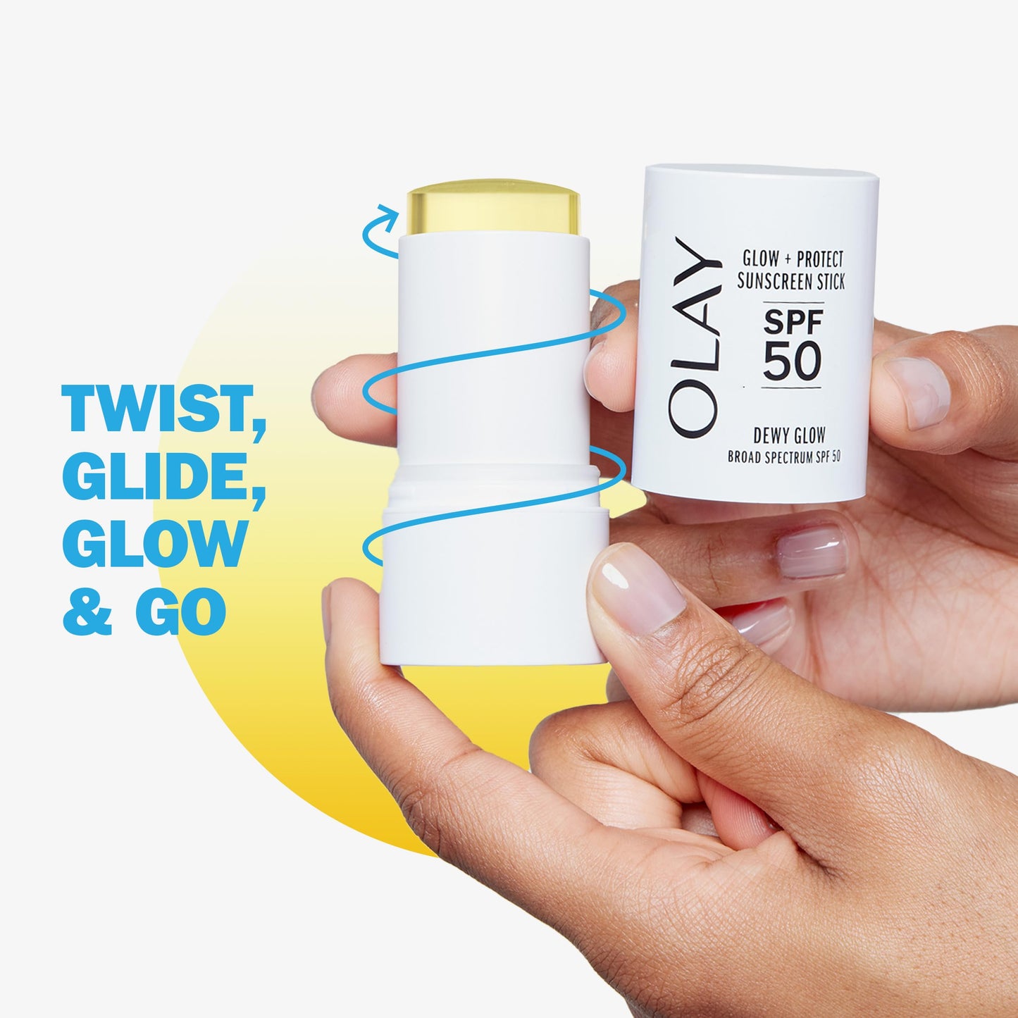 Olay Glow & Protect SPF 50 Face Sunscreen Stick, Fragrance Free, 0.5 OZ (14 G), Dewy Finish Sunscreen Stick with SPF 50 Broad Spectrum Sunblock Beauty & Personal Care Olay