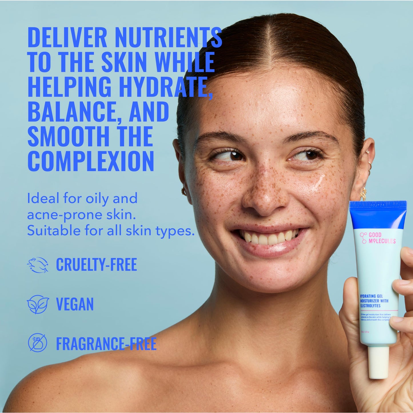 Good Molecules Hydrating Gel Moisturizer - Lightweight Water-Based Gel, Fast-Absorbing Oil-Free Moisturizer for Oily & Combination Skin with Hydrating Beauty and Personal Care Good Molecules