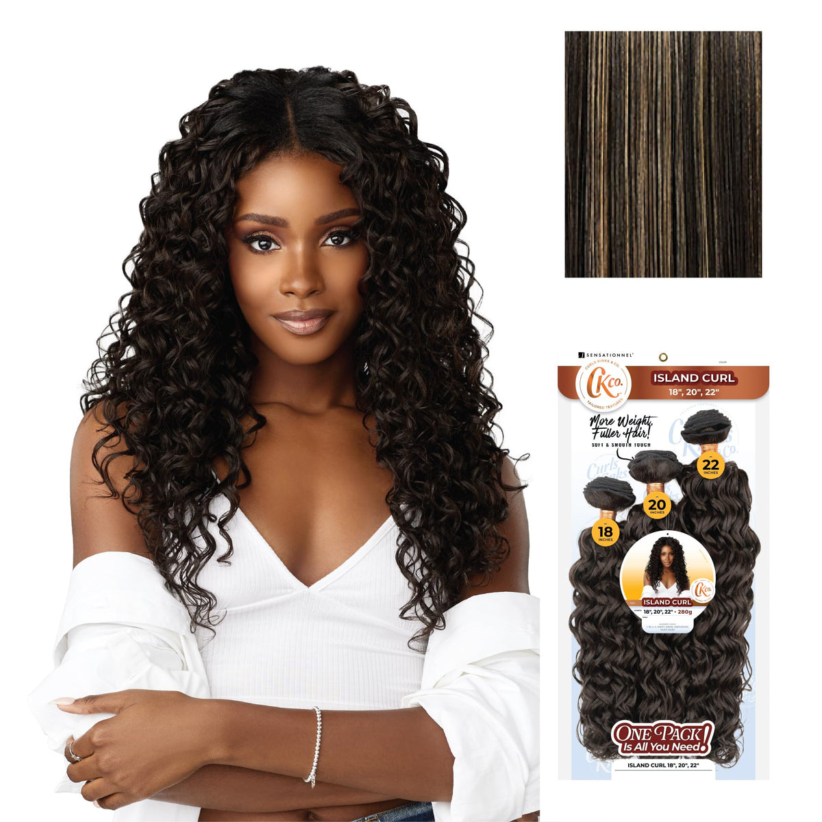 Sensationnel CKCO Synthetic Bundle-Island Curl,18 20 22 inch, S1B/27