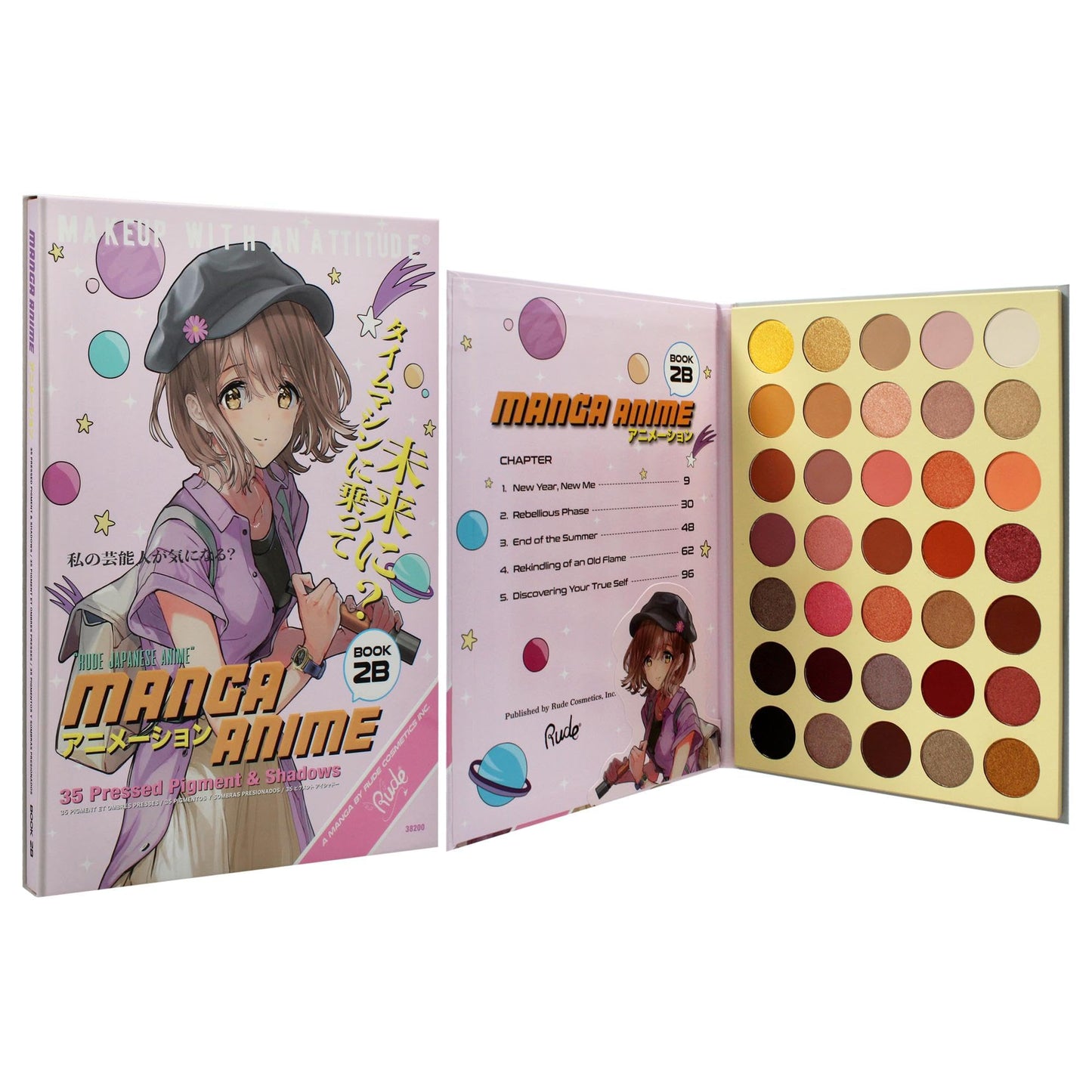 Rude Cosmetics Manga Anime 35 Pressed Pigment and Shadow Book 2B for Women - 1.34 oz Eye Shadow Beauty & Personal Care RUDE