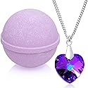 Enliven Me Lavender Bath Bomb with Necklace Created with Crystal Extra Large 10 oz. Made in USA Beauty & Personal Care Jackpot Candles
