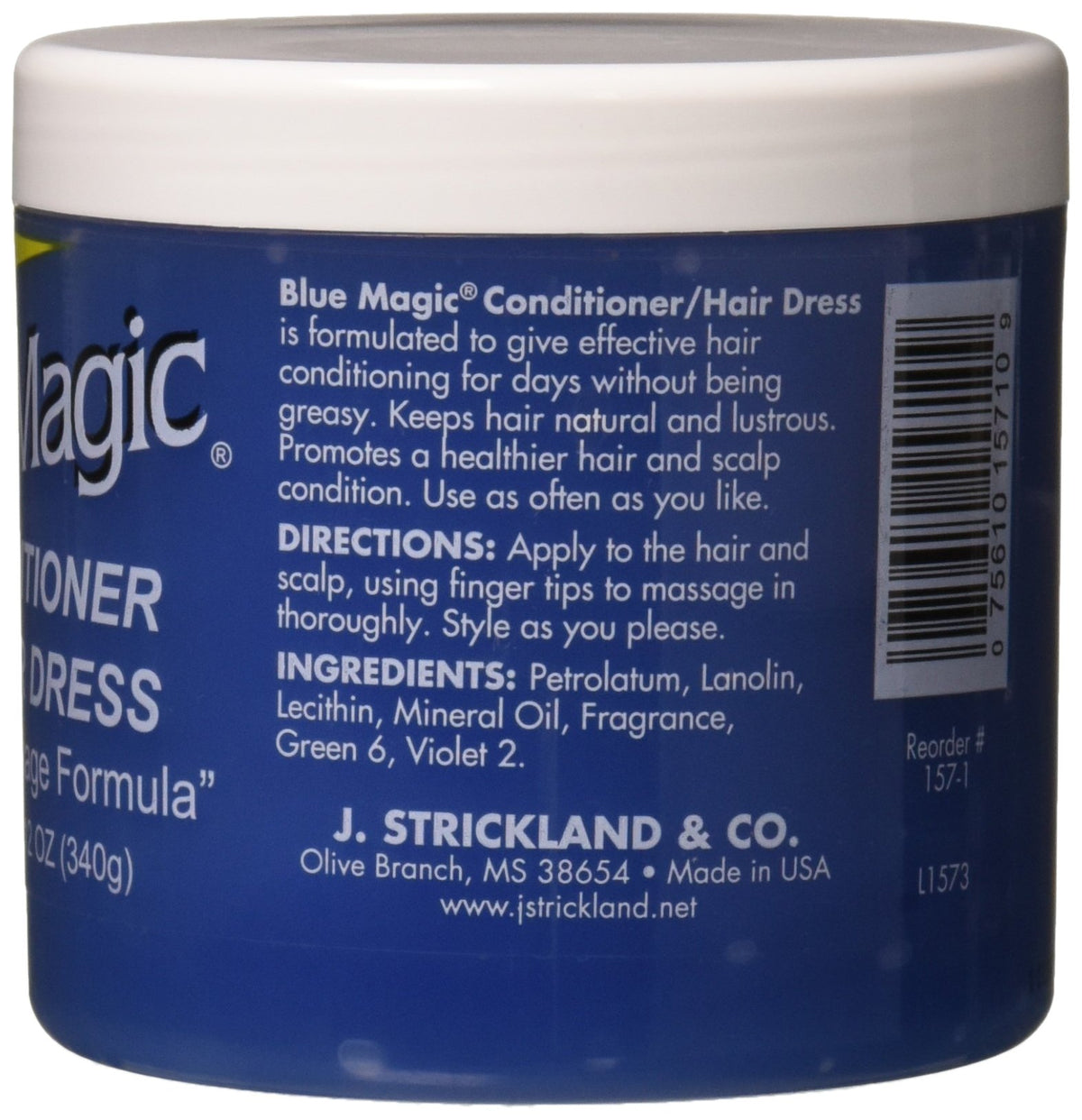 U/S Blue Magic Conditioner Jar, Size 12oz - Beauty Enterprises