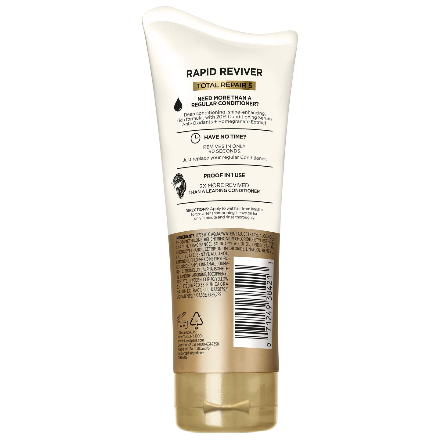 L'Oreal Paris Elvive Total Repair 5 Rapid Reviver Deep Conditioner, Repairs Damaged Hair, No Leave-In Time, Heat Protectant, with Damage Repairing Beauty & Personal Care L'Oreal Paris