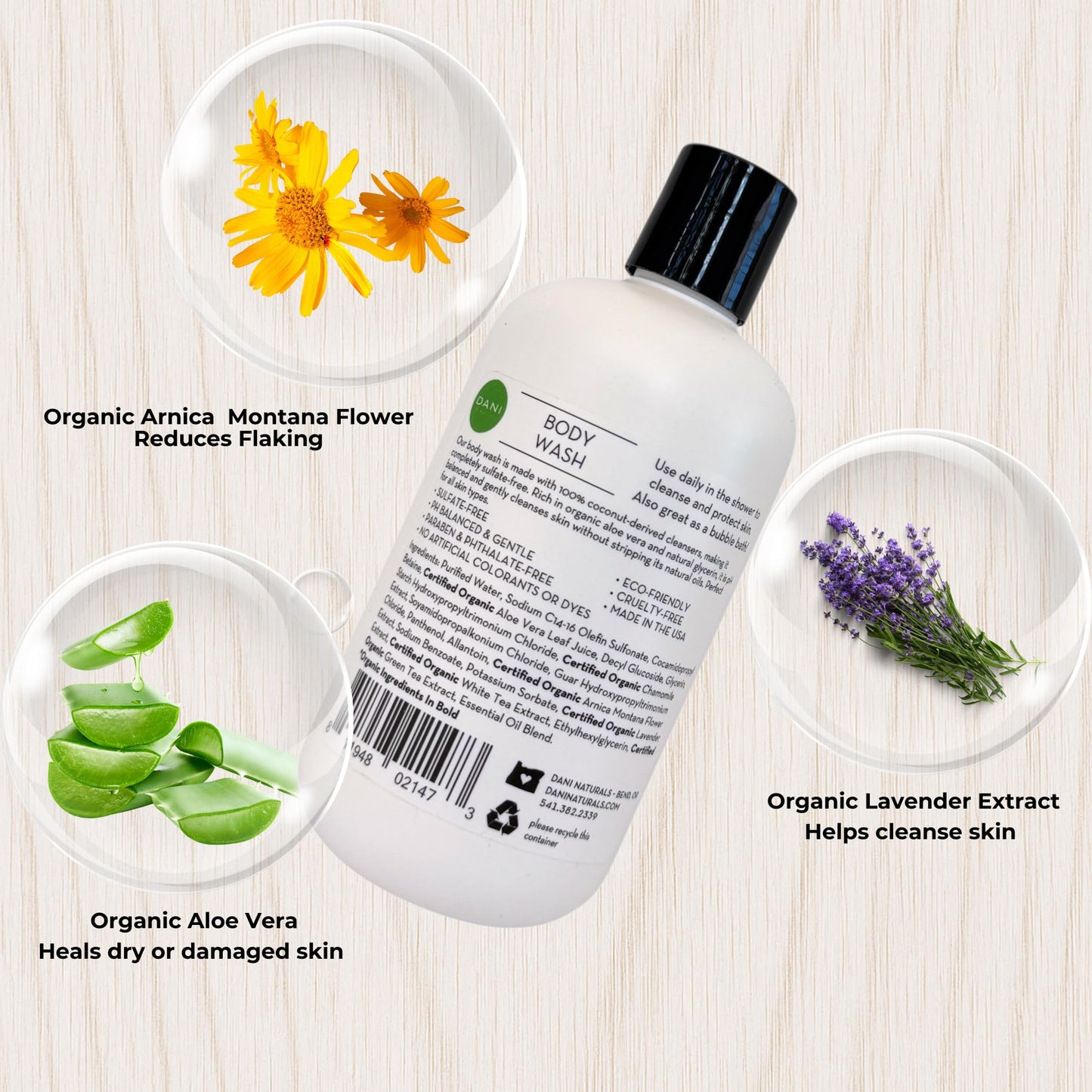 DANI Naturals Bamboo Bergamot Body Wash, Vegan, Sulfate-Free, Made with Organic Ingredients, 12 fl oz Beauty & Personal Care DANI