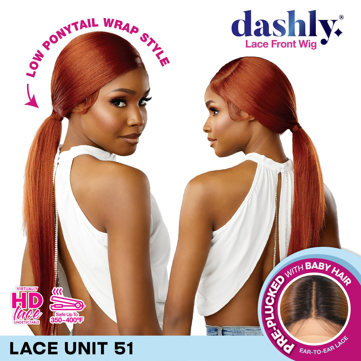 Sensationnel Dashly Lace Front Wig-Unit 51, LIGHTASHBROWN