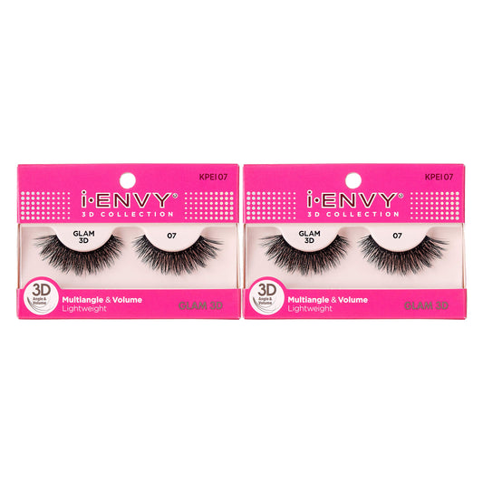 Kiss I Envy Iconic Collection Lashes #07 3D Angle & Volume (Glam) (2 Pack)