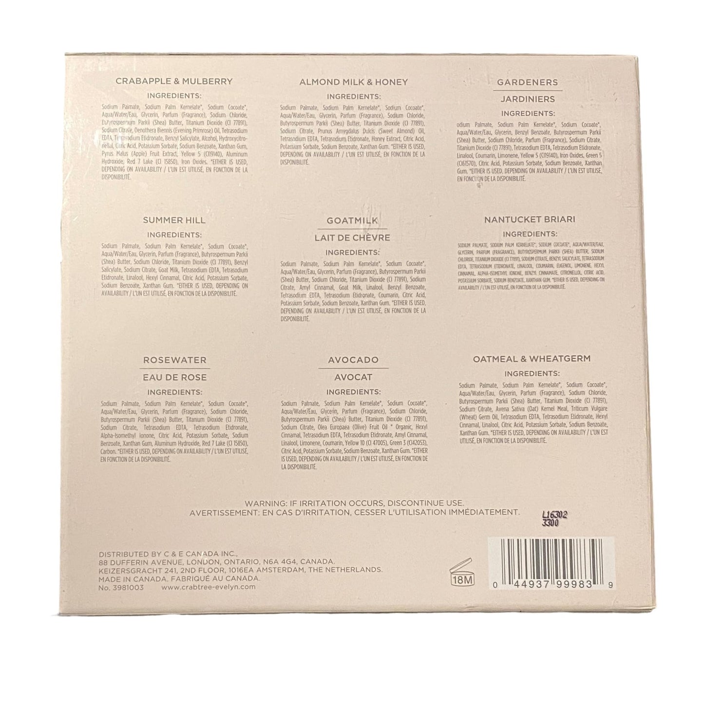 Crabtree & Evelyn Classics Bar Soap 9 Pc Set 3.5 oz ea. (Gardeners, Summer Hill, Nantucket, Avocado, Almond Milk.) Beauty & Personal Care Crabtree & Evelyn