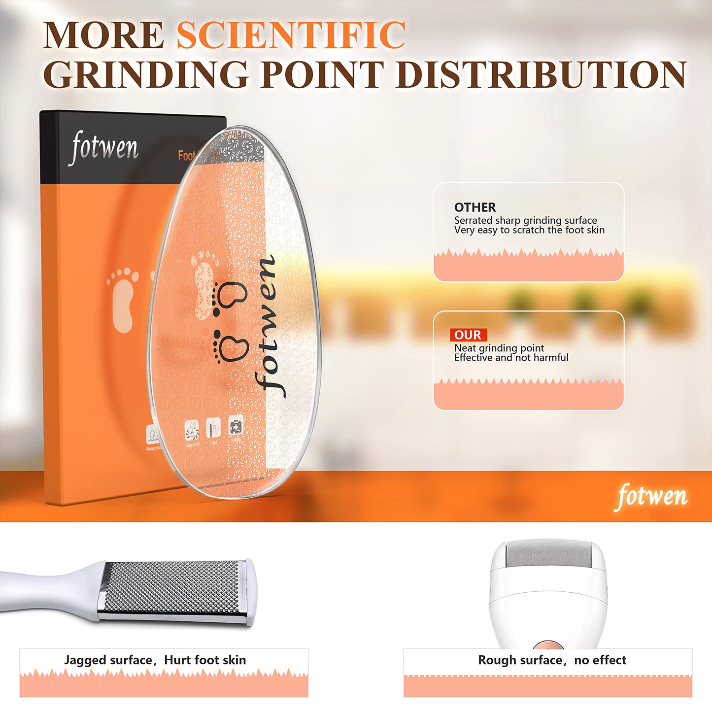 Updated 2025 Nano Foot Scrubber Callus Remover, Foot Care Pedicure Tool, fotwen Foot File with Nano-Level Grinding Points, Great for Dead Skin Beauty & Personal Care fotwen