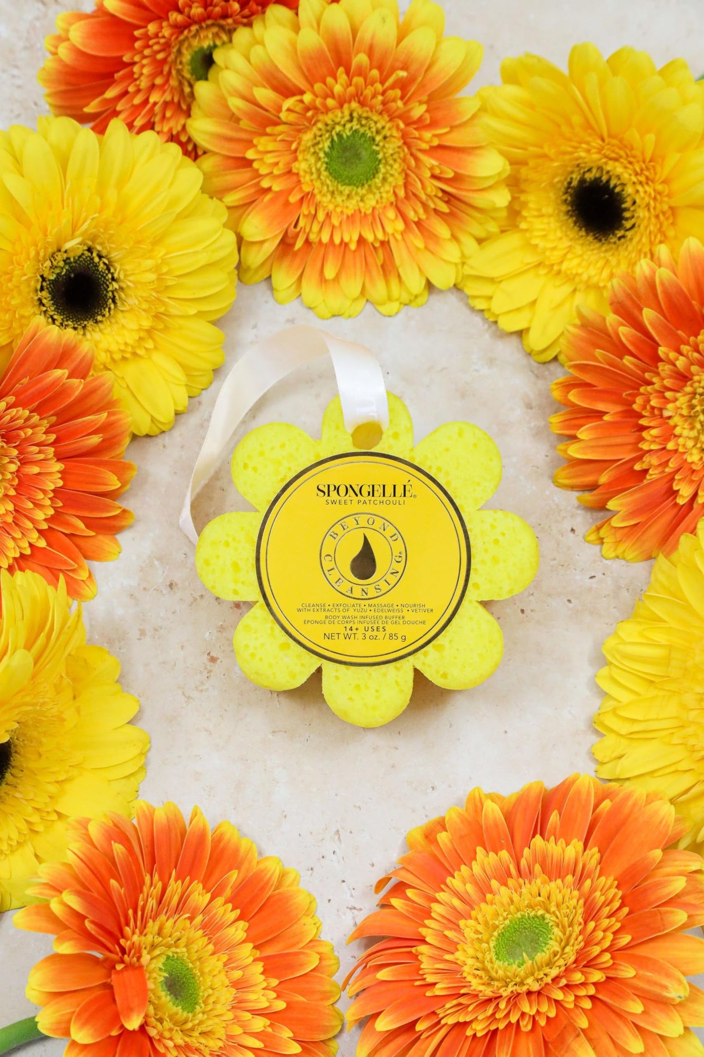 Spongellé Sweet Patchouli Wild Flower Bath Sponge - Built-in Body Wash & Body Scrubber, Shower Loofah Sponge for Women - 14+ uses Beauty and Personal Care SPONGELLÉ