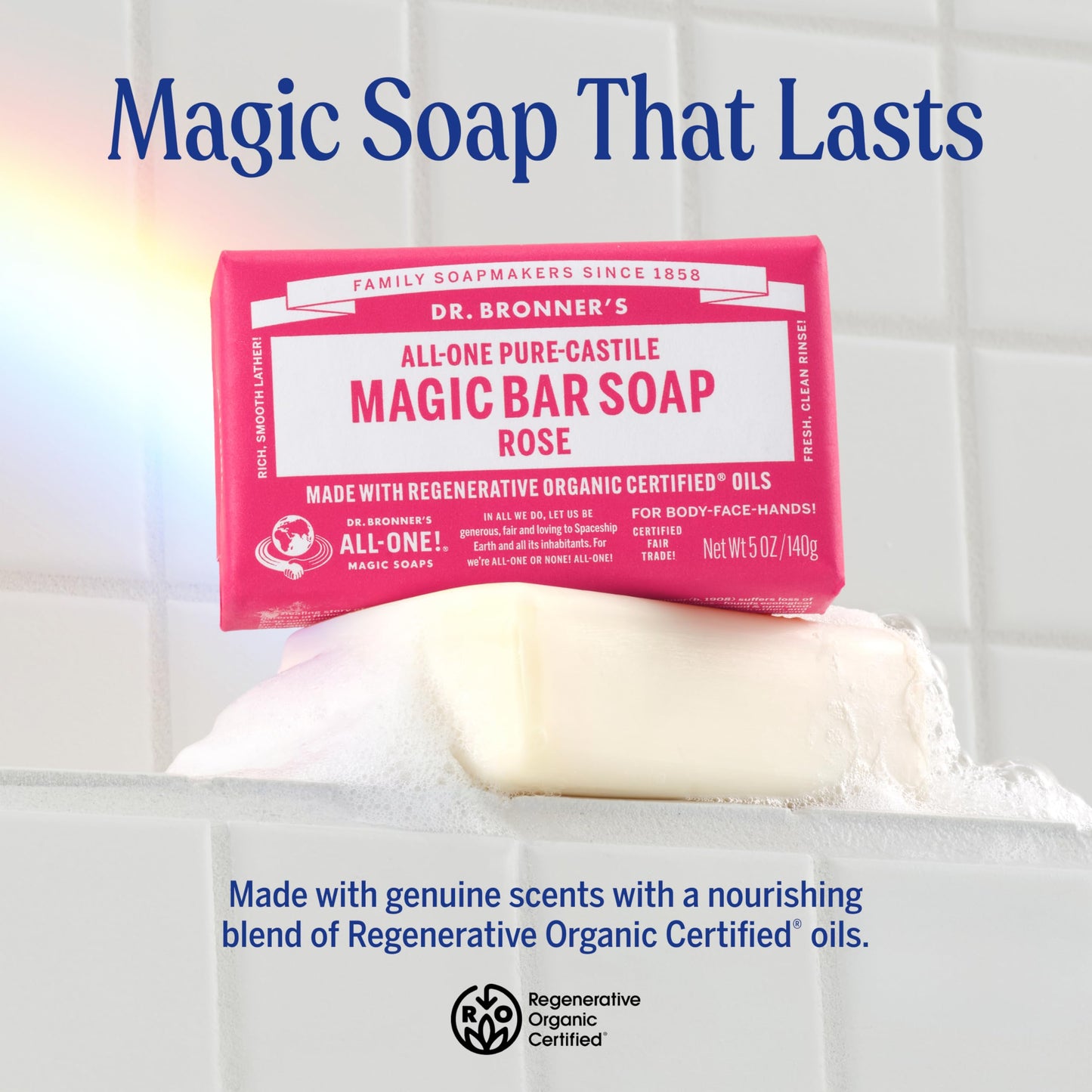 Dr. Bronner's Pure-Castile Magic Bar Soaps - Made with Regenerative Organic Certified Oils - For Face, Body, Hair- Vegan Soap Bars for Men & Women Beauty & Personal Care Dr. Bronner's