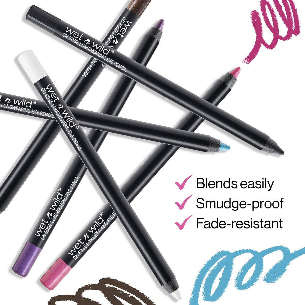 wet n wild Eyeliner Pencil On Edge Longwearing Eye Liner, Long Lasting, Smudge Proof, Fade Resistant, Highly Pigmented, Creamy Smooth Soft Gliding Beauty & Personal Care wet n wild