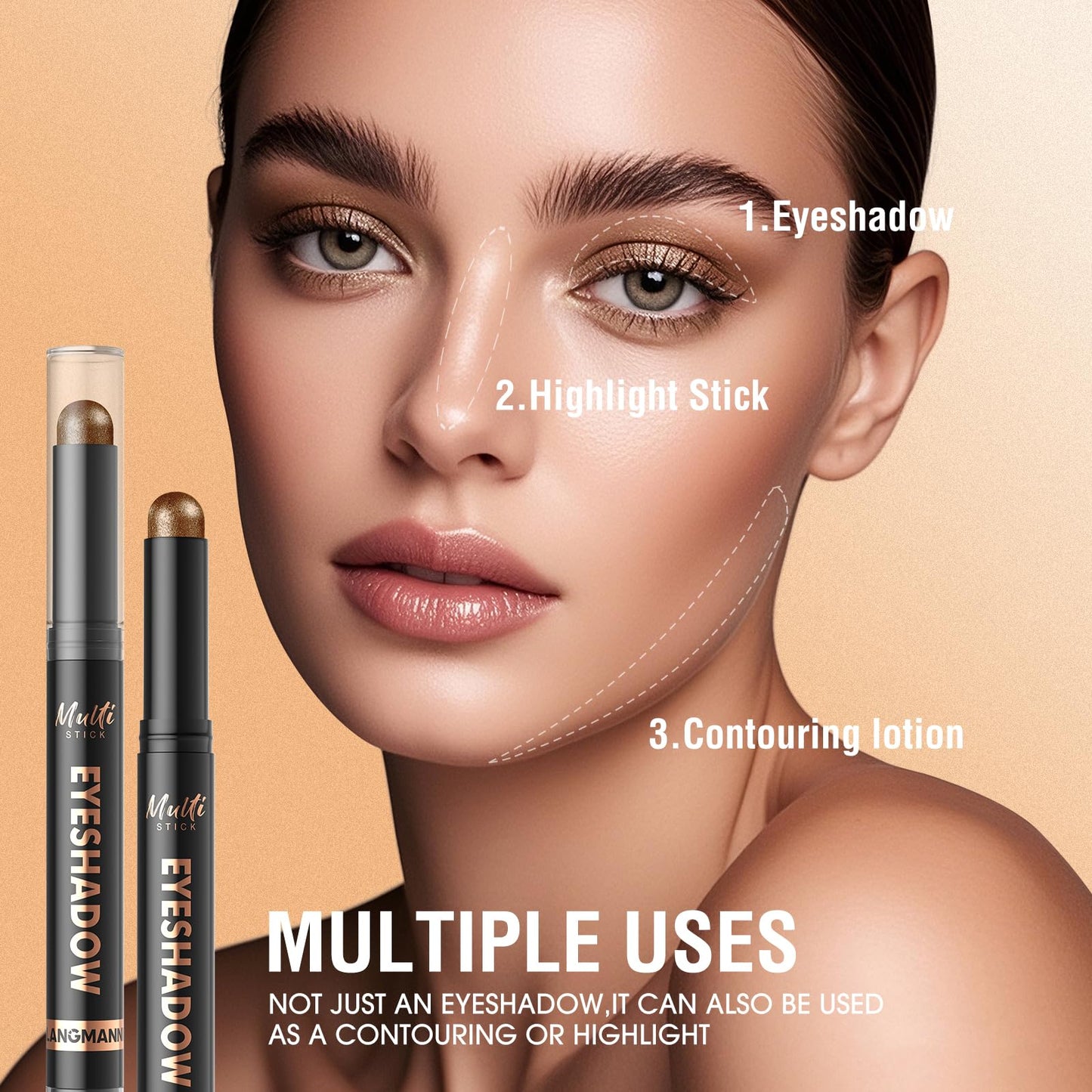 LANGMANNI 6 Color Dual-Ended Eyeshadow Stick Set #11+#12+#13+#14+#15+#16 Beauty and Personal Care LANGMANNI