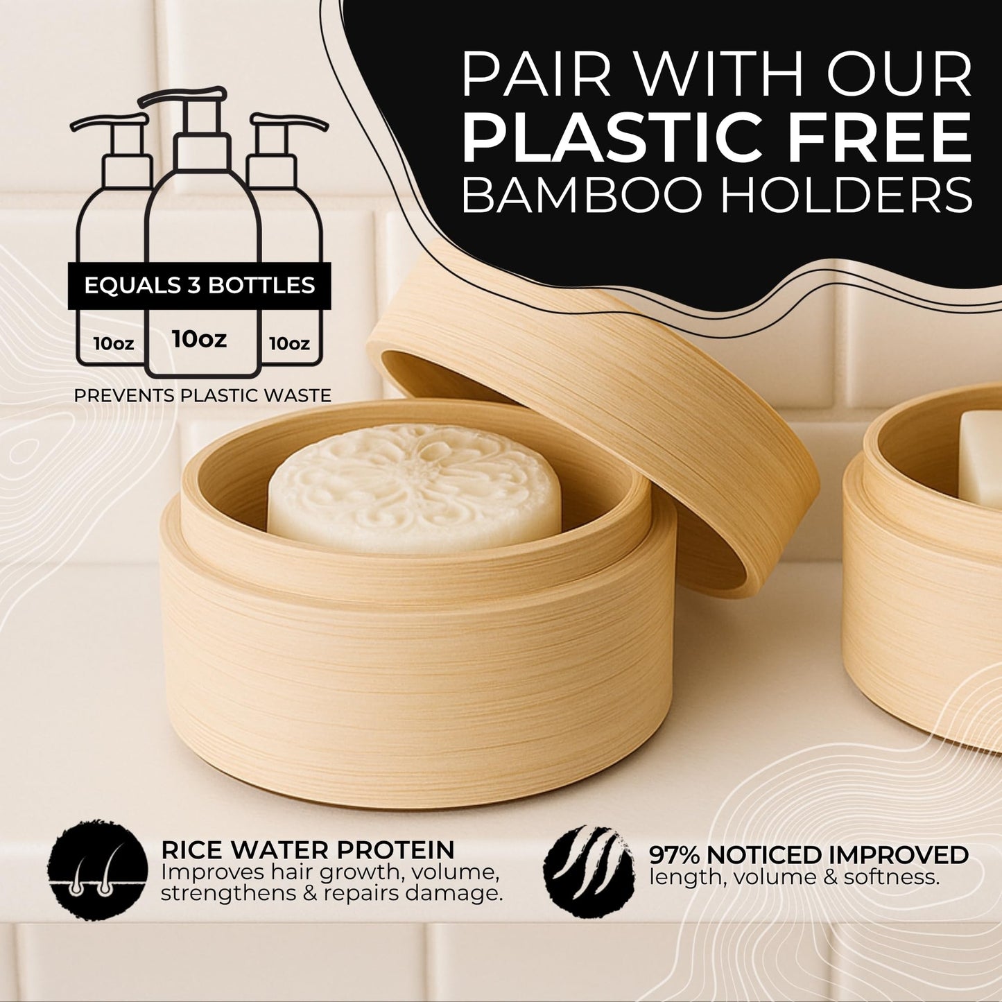 Viori Coconut Advanced Repair Shampoo & Conditioner Bar Set - Longsheng Rice Water & Jojoba Esters - Sulfate-Free, Eco-Friendly, Travel Bars for Dry Beauty & Personal Care Viori