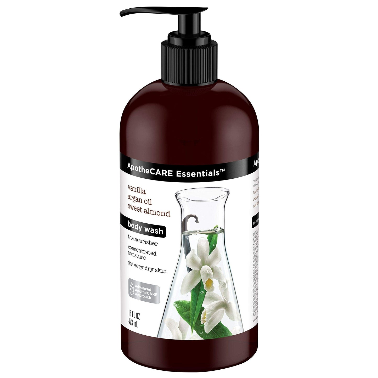 ApotheCARE Essentials The Nourisher Body Wash, Vanilla, Argan Oil, Sweet Almond, 16 oz Beauty & Personal Care ApotheCARE Essentials